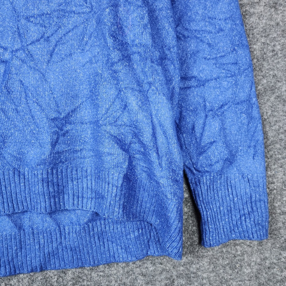 Talbots Sweater Womens LP Shoulder Button Mock Neck Blue EUC - Picture 5 of 7